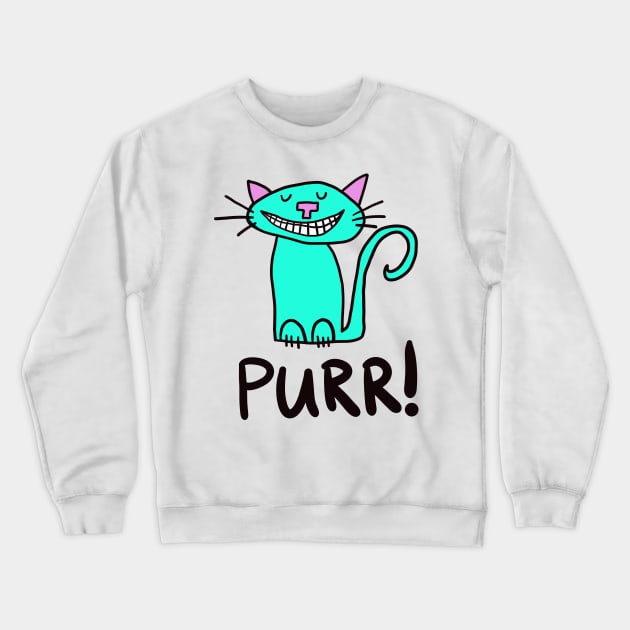 Purr Cheshire Cat Crewneck Sweatshirt by ThomaeArt